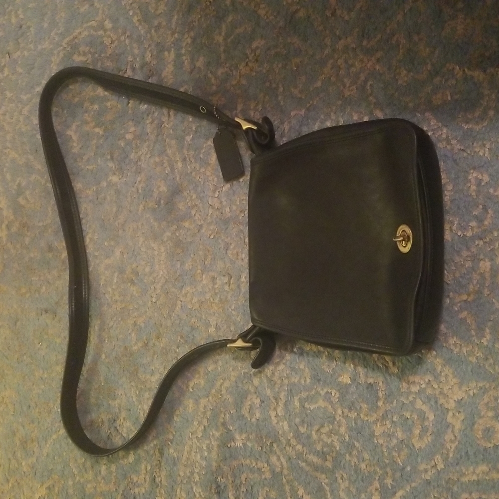 Vintage Black Leather Coach Purse